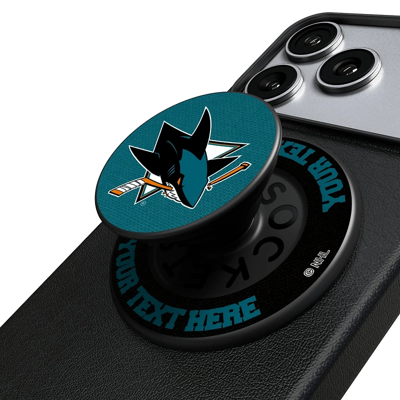Keyscaper San Jose Sharks Personalized Endzone Solid PopSockets Magnetic Phone Grip & Stand