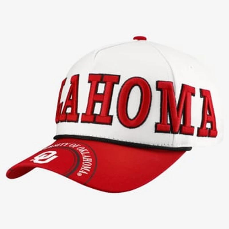 Women's Gameday Social White/Crimson Oklahoma Sooners Five-Panel Rope Away Adjustable Hat