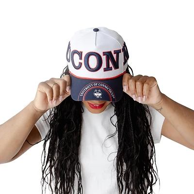 Women's Gameday Social  White/Navy UConn Huskies Five-Panel Rope Away Adjustable Hat