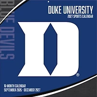Duke Blue Devils 2027 12” x 12” Team Wall Calendar