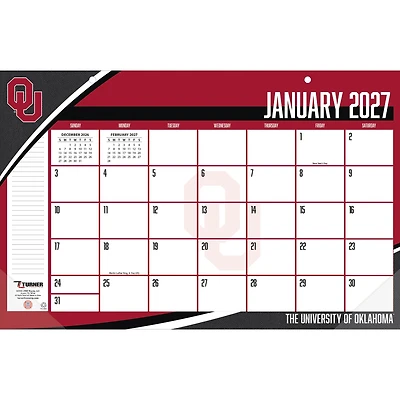 Oklahoma Sooners 17" x 11" Desk Pad Calendar
