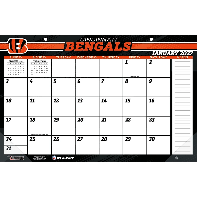 Cincinnati Bengals 17" x 11" Desk Pad Calendar