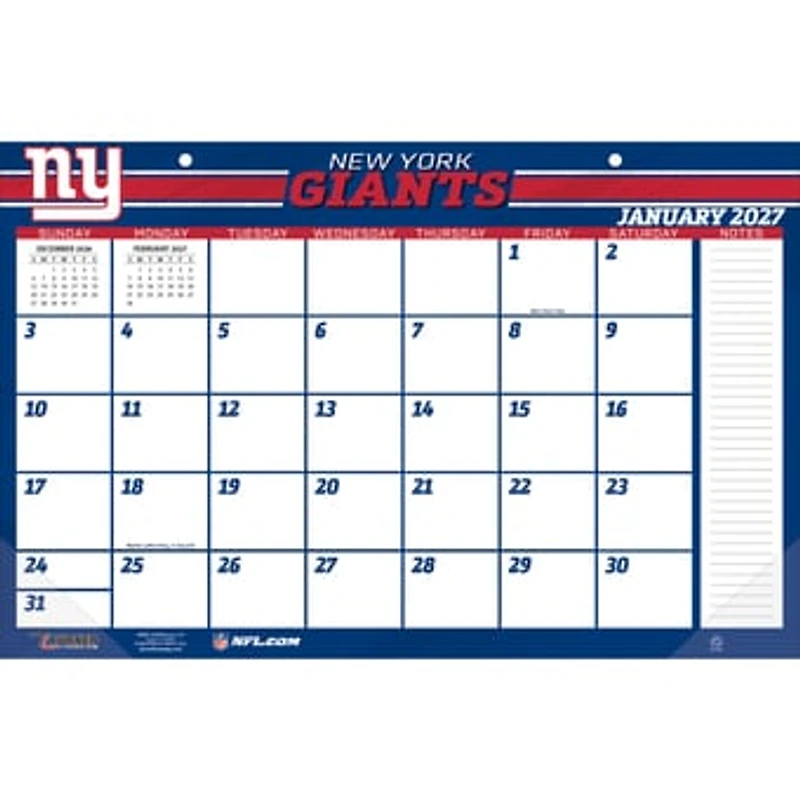New York Giants 17" x 11" Desk Pad Calendar