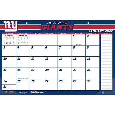 New York Giants 17" x 11" Desk Pad Calendar