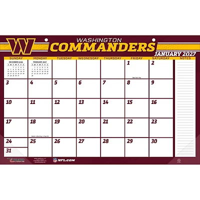 Washington Commanders 17" x 11" Desk Pad Calendar