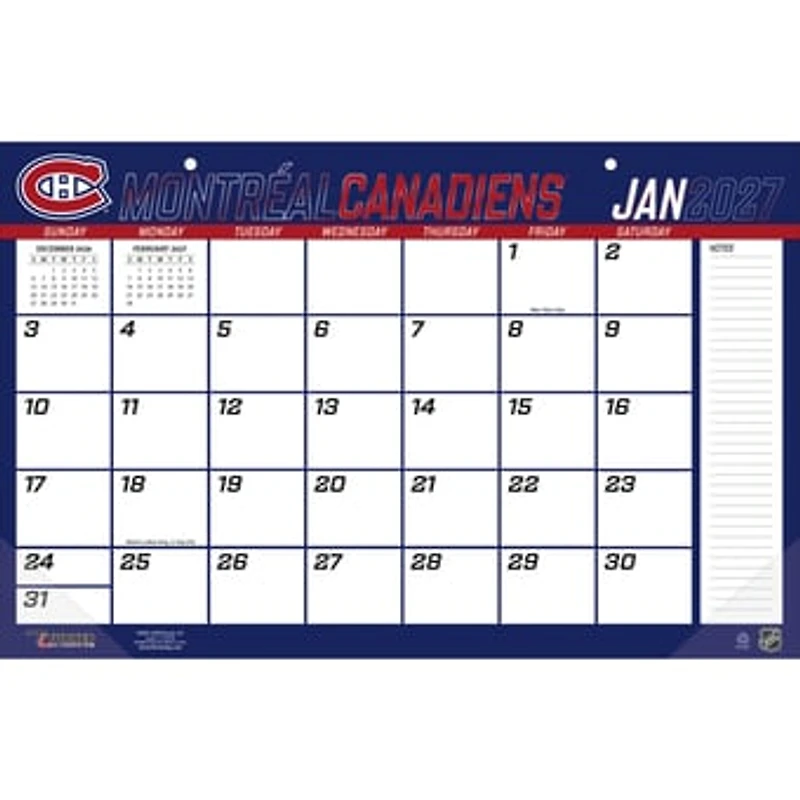 Montreal Canadiens 17" x 11" Desk Pad Calendar