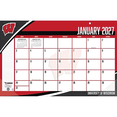 Wisconsin Badgers 17" x 11" Desk Pad Calendar