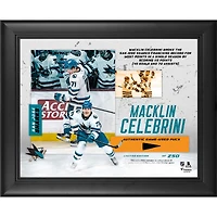 Macklin Celebrini San Jose Sharks Framed 13" x 16" Franchise Single-Season Points Record with a Piece of Game-Used Puck - Limited Edition of 250