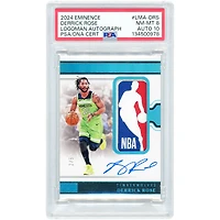 Derrick Rose Minnesota Timberwolves Autographed 2024-25 Panini Eminence Game-Used Logoman Relic #LMA-DRS #2/5 PSA Authenticated 8/10 Card