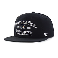 Men's '47  Black Philadelphia Flyers Whitlock Corduroy Captain Snapback Hat