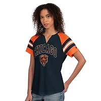 Women's Starter  Navy Chicago Bears Game On Notch Neck Raglan T-Shirt