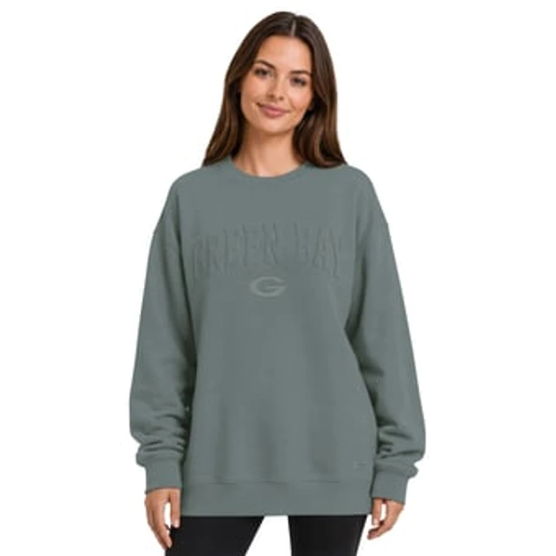 Women's Starter Green Green Bay Packers Athleisure Oversized Fleece Sweatshirt
