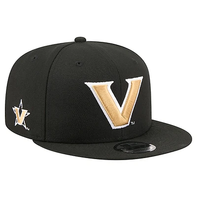 Men's New Era  Black Vanderbilt Commodores Team 9FIFTY Snapback Hat