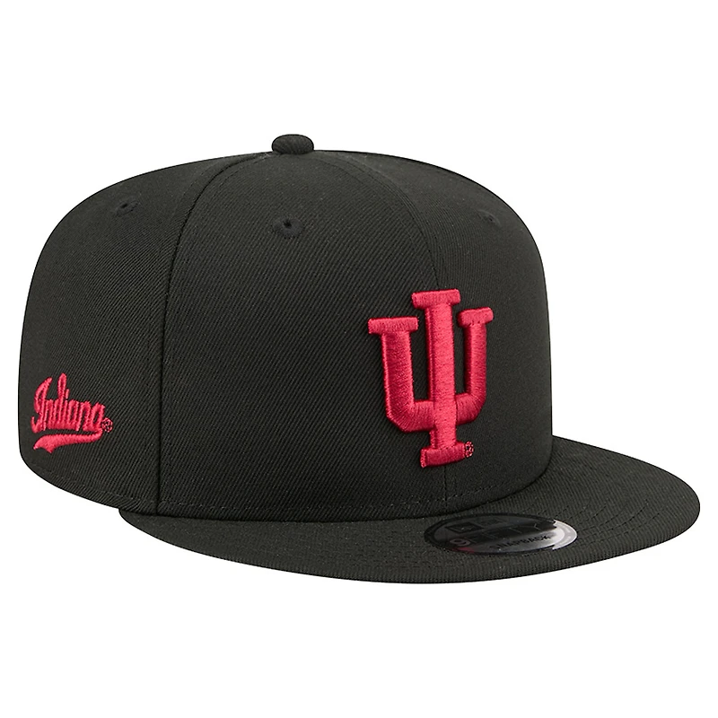 Men's New Era  Black Indiana Hoosiers Team 9FIFTY Snapback Hat