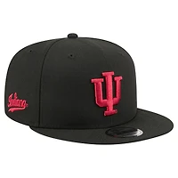 Men's New Era  Black Indiana Hoosiers Team 9FIFTY Snapback Hat