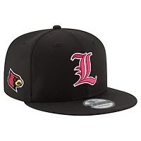 Men's New Era  Black Louisville Cardinals Team 9FIFTY Snapback Hat