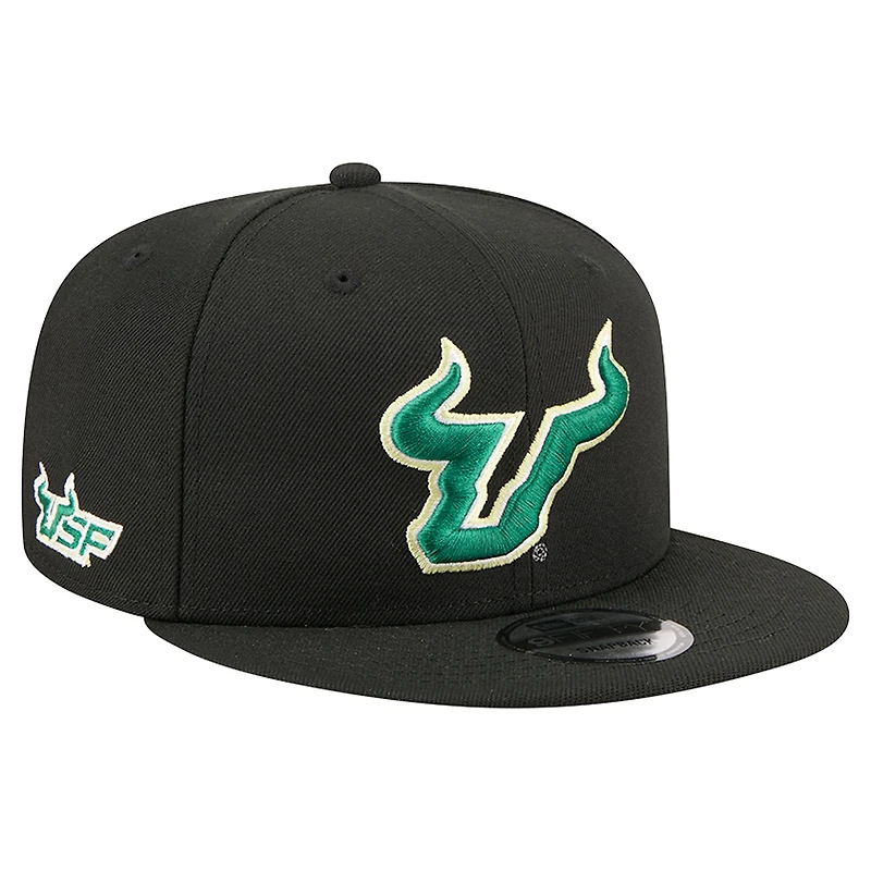 Men's New Era Black South Florida Bulls Team 9FIFTY Snapback Hat