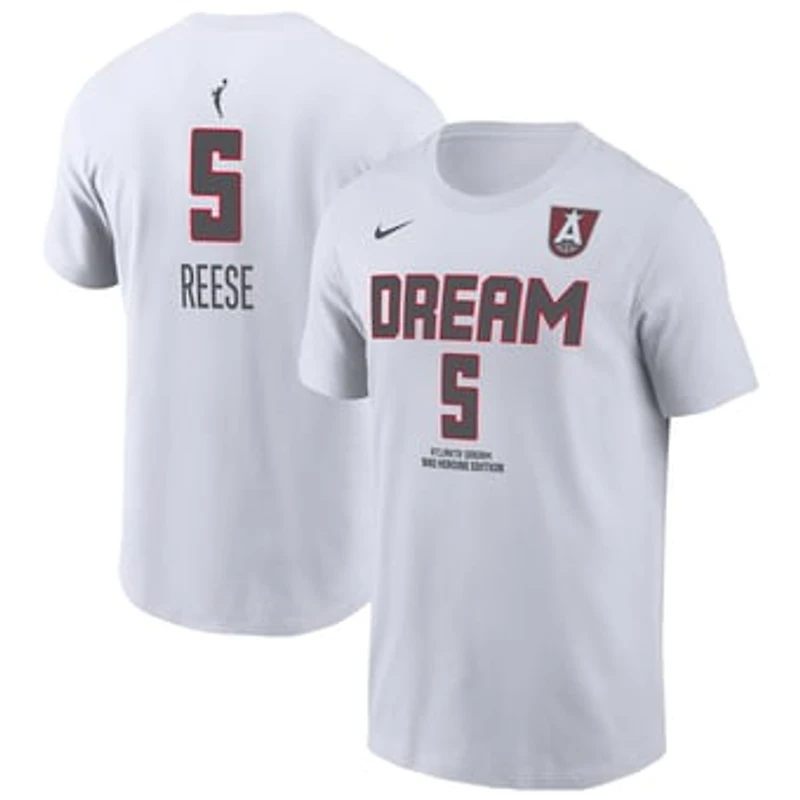 Men's Nike Angel Reese White Atlanta Dream Name & Number Heroine Edition T-Shirt
