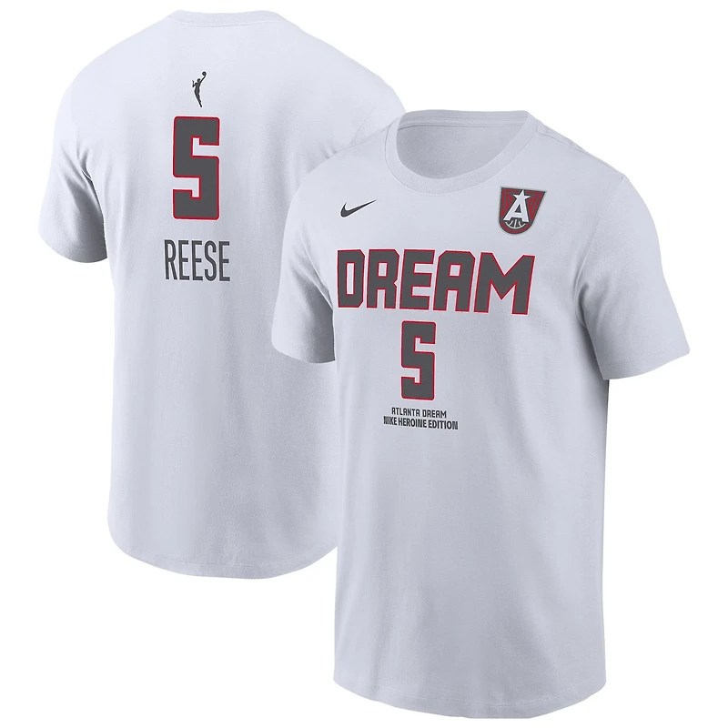 Men's Nike Angel Reese White Atlanta Dream Name & Number Heroine Edition T-Shirt