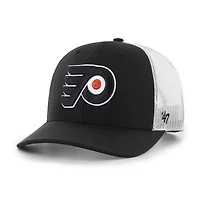 Men's '47  Black/White Philadelphia Flyers Logo Trucker Adjustable Hat