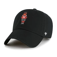 Men's '47  Black Philadelphia Flyers Gritty Alternate Logo Clean Up Adjustable Hat