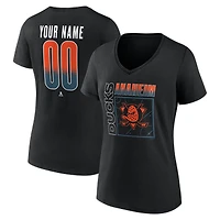 Women's Black Anaheim Ducks Home Ice Pop Personalized Name & Number V-Neck T-Shirt