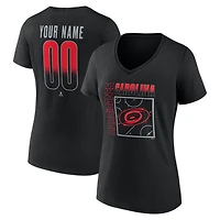 Women's Black Carolina Hurricanes Home Ice Pop Personalized Name & Number V-Neck T-Shirt