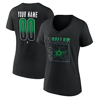 Women's Black Dallas Stars Home Ice Pop Personalized Name & Number V-Neck T-Shirt