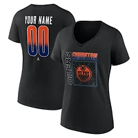 Women's Black Edmonton Oilers Home Ice Pop Personalized Name & Number V-Neck T-Shirt