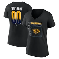 Women's Black Nashville Predators Home Ice Pop Personalized Name & Number V-Neck T-Shirt