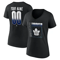 Women's Black Toronto Maple Leafs Home Ice Pop Personalized Name & Number V-Neck T-Shirt