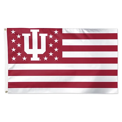 WinCraft Indiana Hoosiers 3' x 5' Single-Sided Deluxe Patriotic Stars & Stripes Flag
