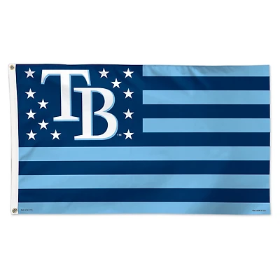 WinCraft Tampa Bay Rays 3' x 5' Single-Sided Deluxe Patriotic Stars & Stripes Flag