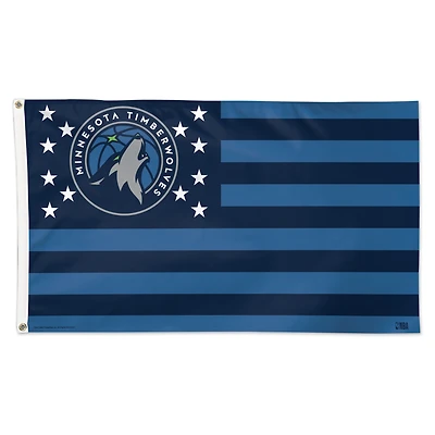 WinCraft Minnesota Timberwolves 3' x 5' Single-Sided Deluxe Patriotic Stars & Stripes Flag
