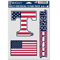 WinCraft Tennessee Volunteers Three-Piece Stars & Stripes Fan Decal Set