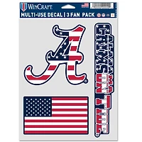 WinCraft Alabama Crimson Tide Three-Piece Stars & Stripes Fan Decal Set