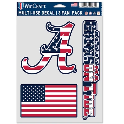 WinCraft Alabama Crimson Tide Three-Piece Stars & Stripes Fan Decal Set