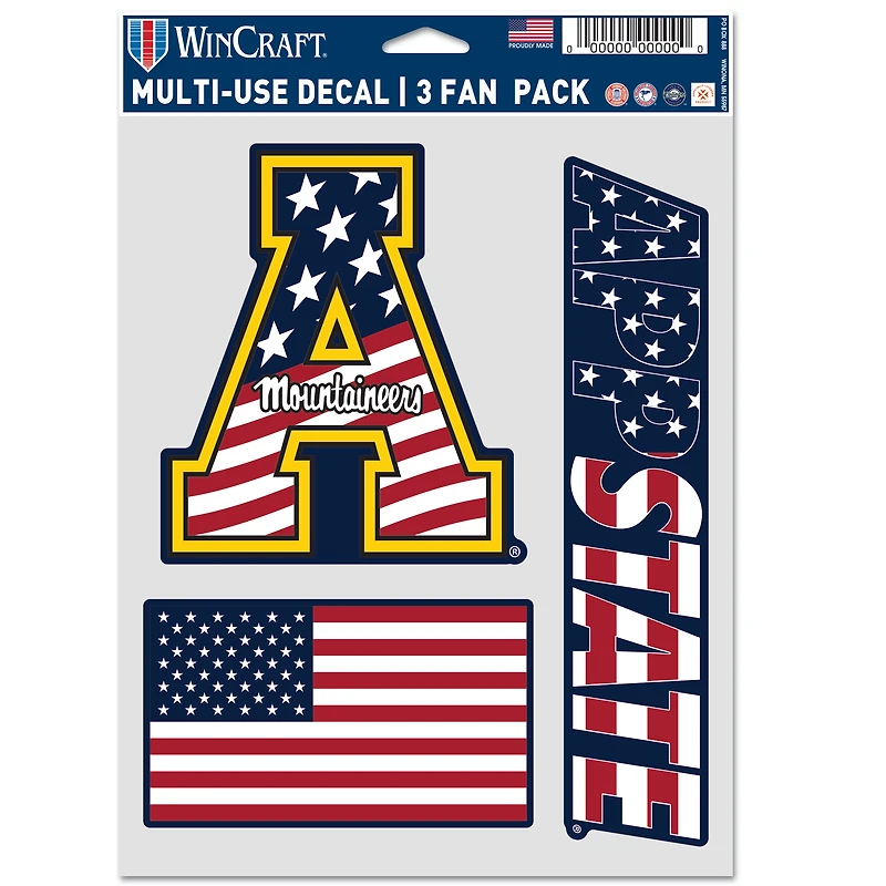 WinCraft Appalachian State Mountaineers Three-Piece Stars & Stripes Fan Decal Set