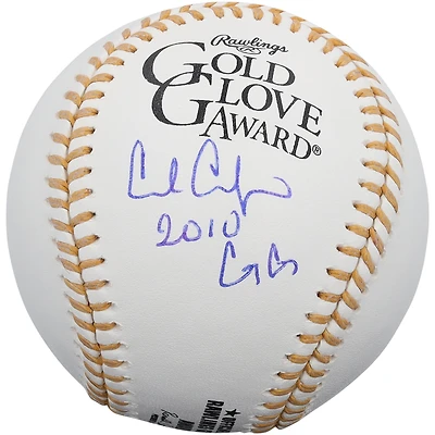 Carl Crawford Tampa Bay Rays Autographed Gold Glove Logo Baseball with "2010 GG" Inscription