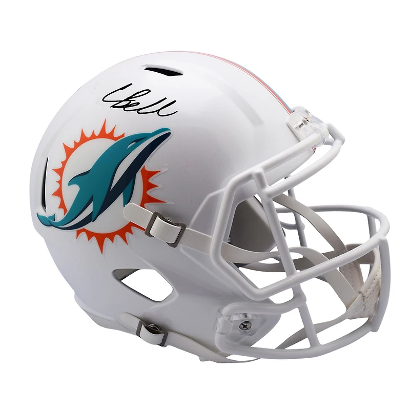 Chris Bell Miami Dolphins Autographed Riddell Speed Replica Helmet