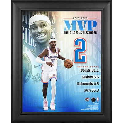 Shai Gilgeous-Alexander Oklahoma City Thunder Framed 13" x 16" 2025-26 NBA Most Valuable Player Collage