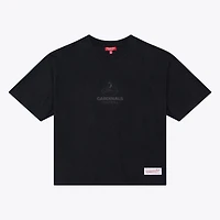 Women's Mitchell & Ness Black Arizona Cardinals Core Essentials Micro Logo Boxy Crop T-Shirt