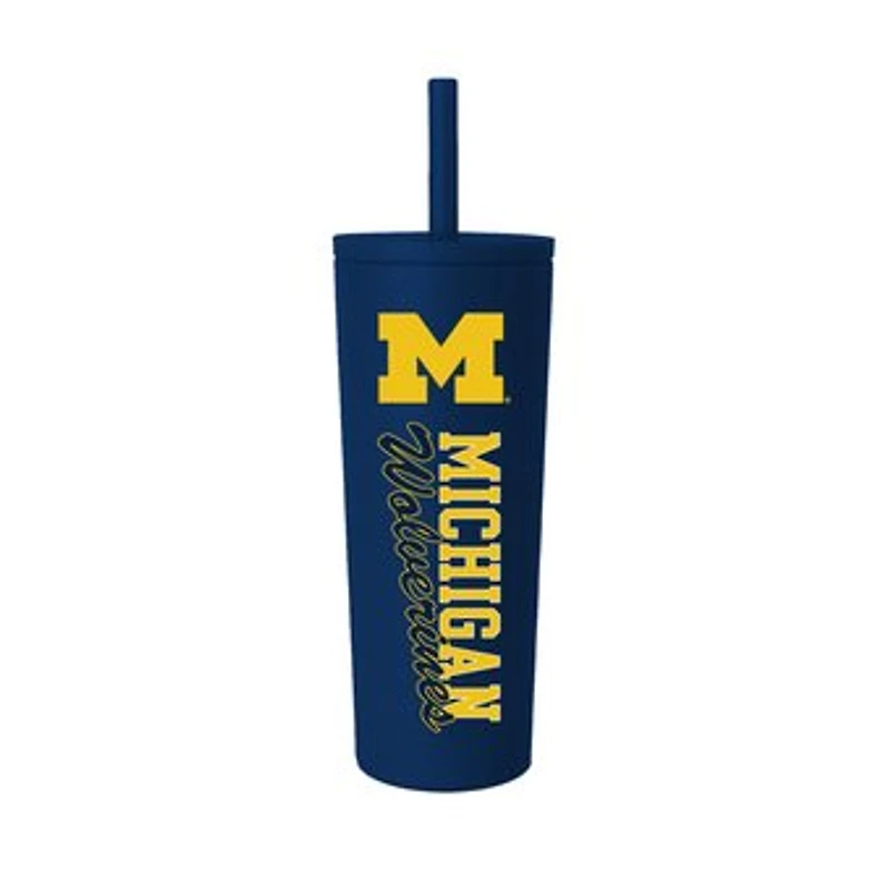 Michigan Wolverines 24oz. No Spill Straw Tumbler