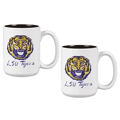 LSU Tigers Two-Piece 15oz. Laura Wilcox Mascot Mug Set