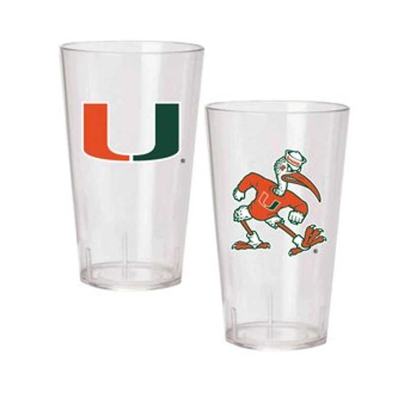 Miami Hurricanes 24oz. Two-Pack Tritan Tumbler Set