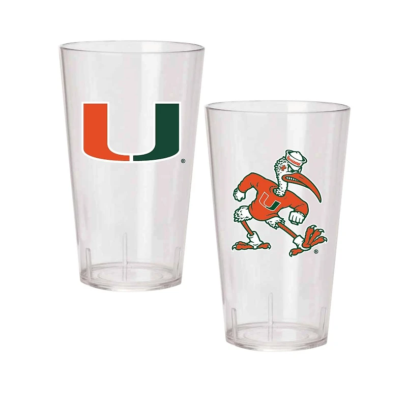 Miami Hurricanes 24oz. Two-Pack Tritan Tumbler Set
