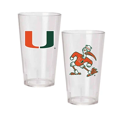 Miami Hurricanes 24oz. Two-Pack Tritan Tumbler Set