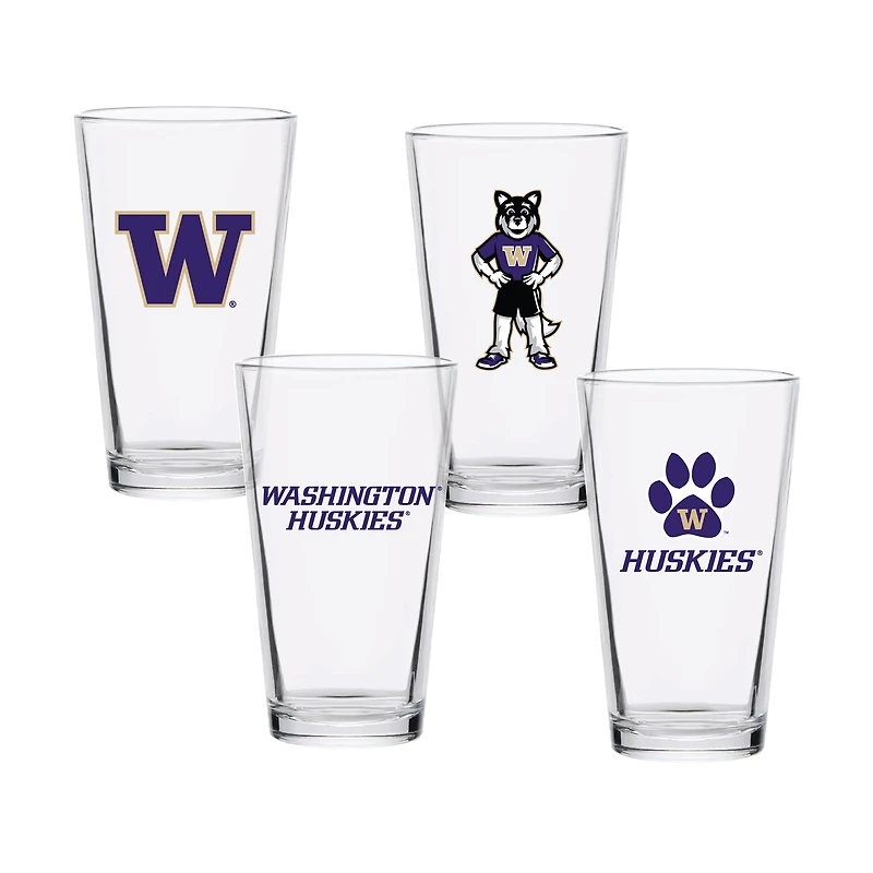 Washington Huskies 16oz. Collector Pint Glass Four-Piece Set