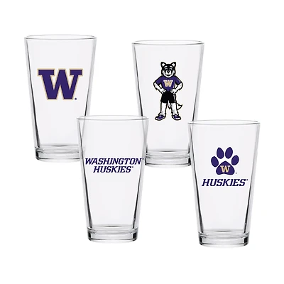 Washington Huskies 16oz. Collector Pint Glass Four-Piece Set