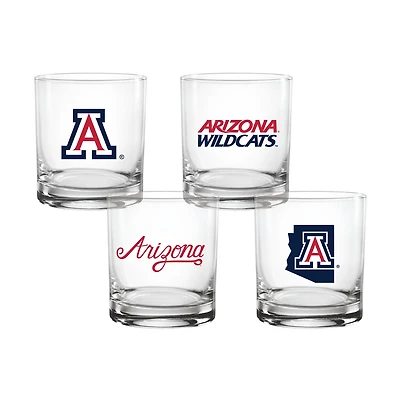 Indigo Falls Arizona Wildcats Core 4-Pack Collectors Rocks Glass Set